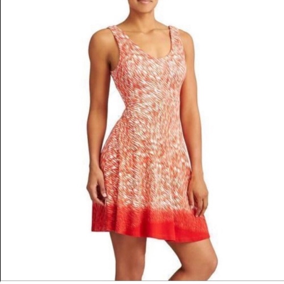 Athleta Orange and White Reef Print Tank Dress Size XS - Picture 1 of 10